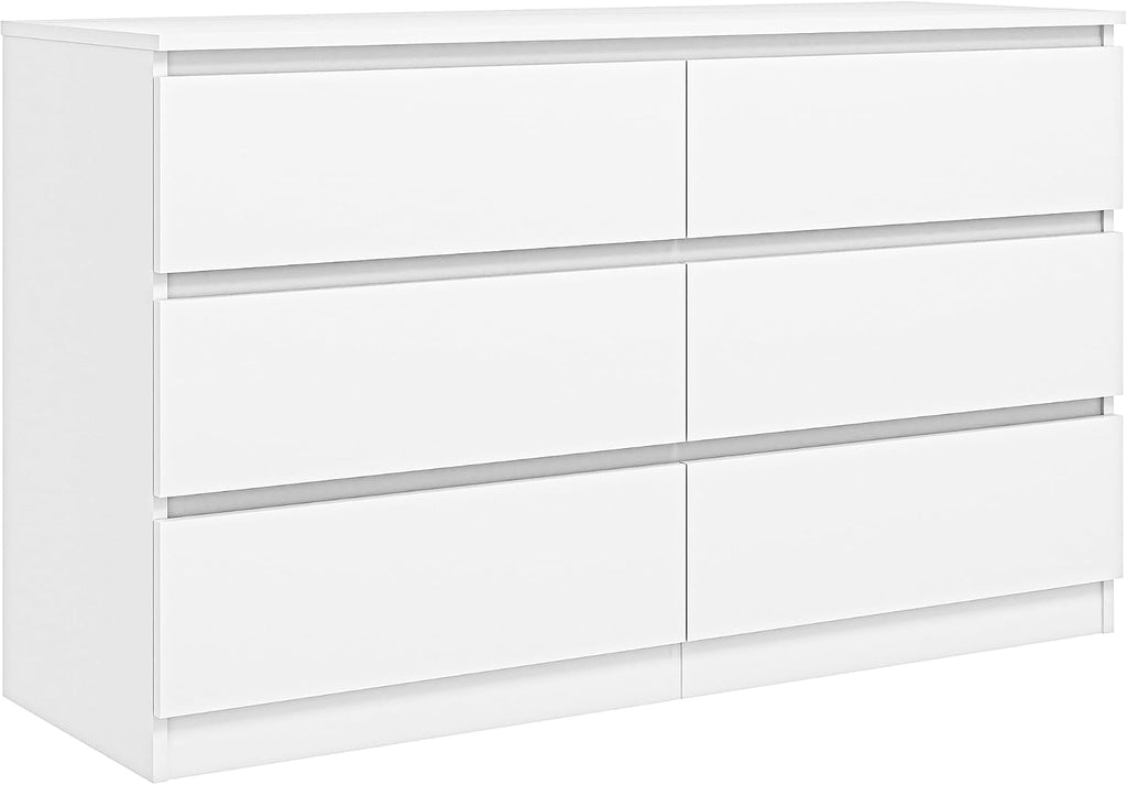 Vibe & Dine 6-Drawer White Storage Dresser