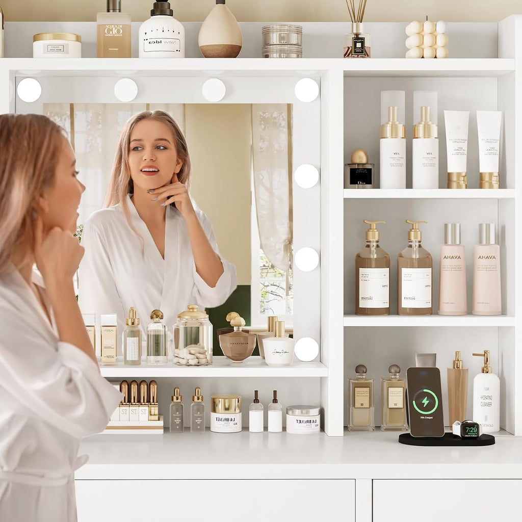 Lighted Mirror Makeup Vanity Desk