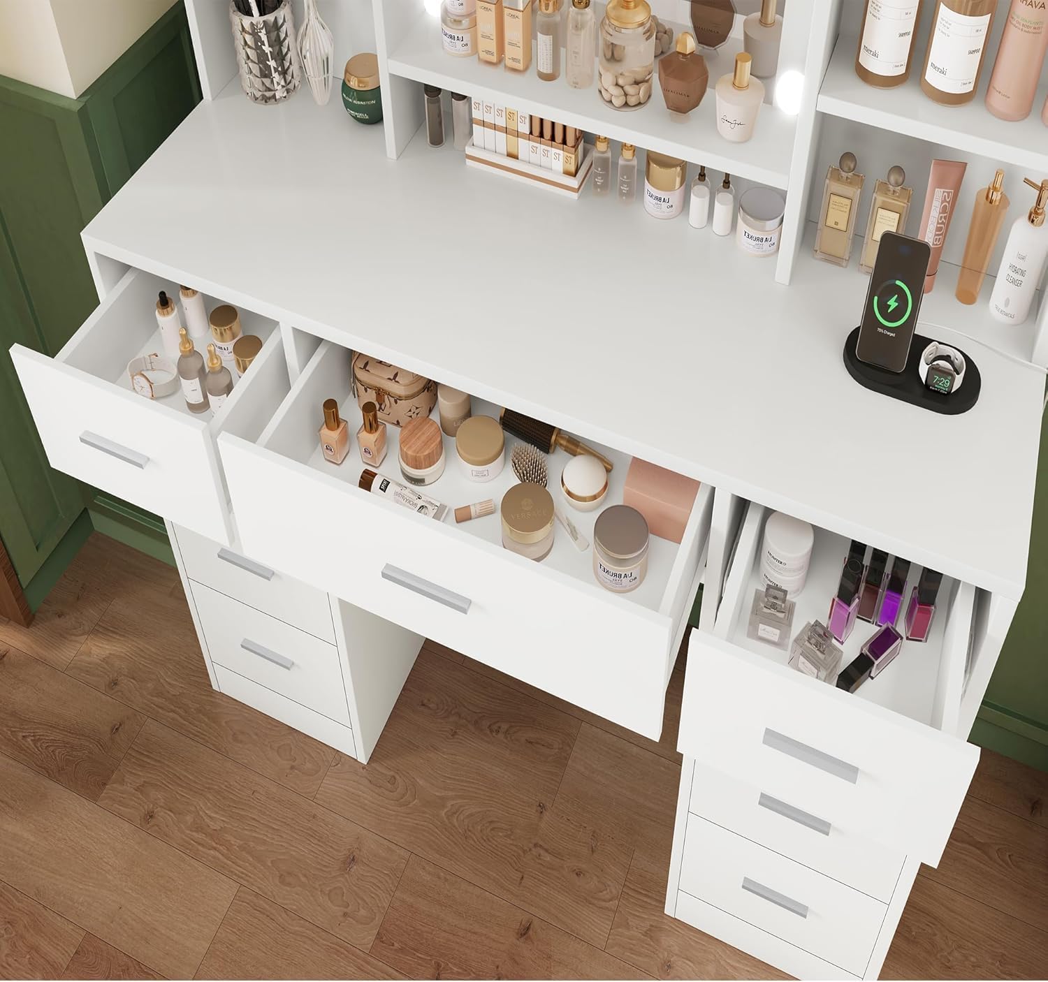 Lighted Mirror Makeup Vanity Desk