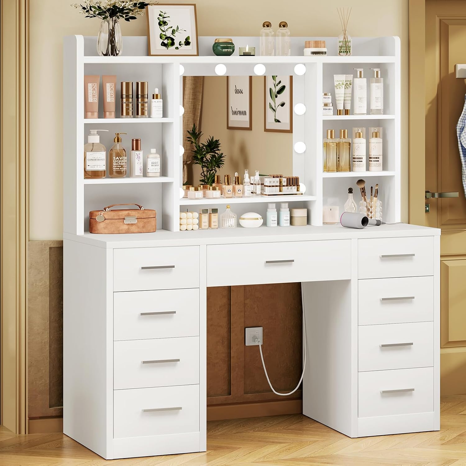 Lighted Mirror Makeup Vanity Desk