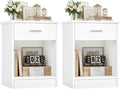 2-Pack White Storage Nightstands
