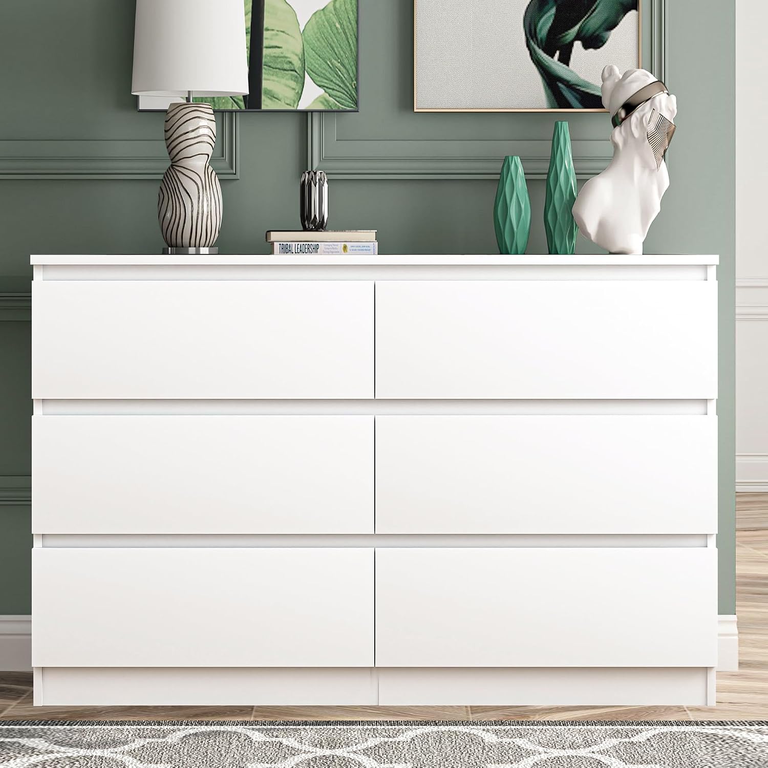 Vibe & Dine 6-Drawer White Storage Dresser