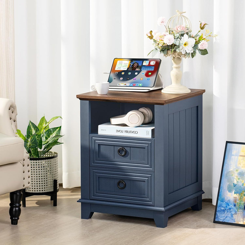 Farmhouse Charging Station Nightstand