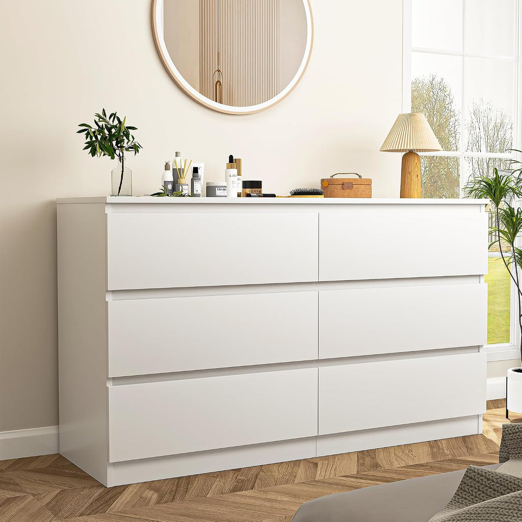 Vibe & Dine 6-Drawer White Storage Dresser