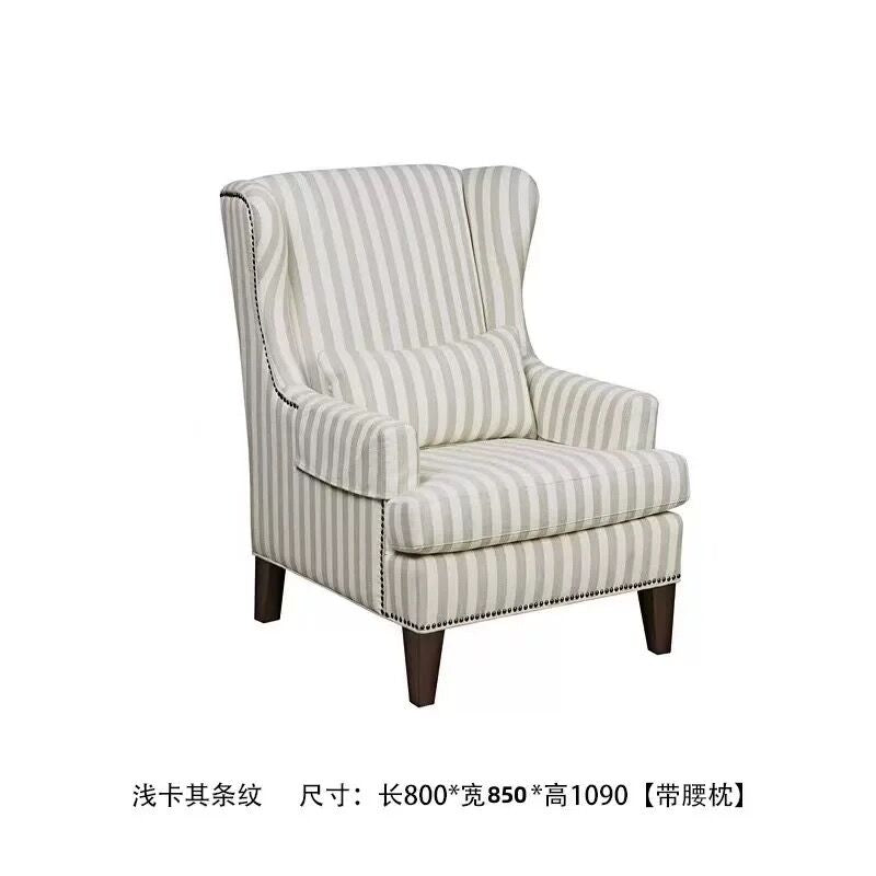 Rustic Vintage Cotton and Linen Single Sofa Chair