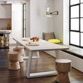 Retro Minimalist Rectangular Wooden and Iron Desk