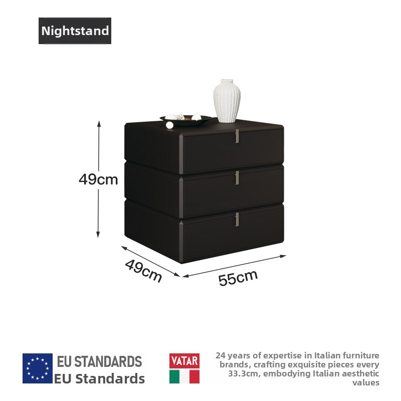 Italian Three-Tier Solid Wood Nightstand