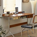 Retro Solid Wood Writing Desk with Drawer