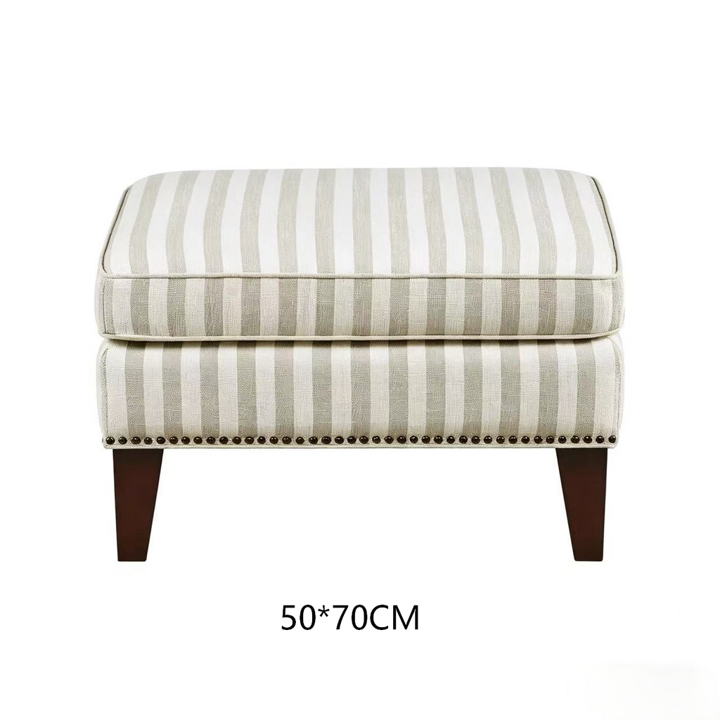 Rustic Vintage Cotton and Linen Single Sofa Chair