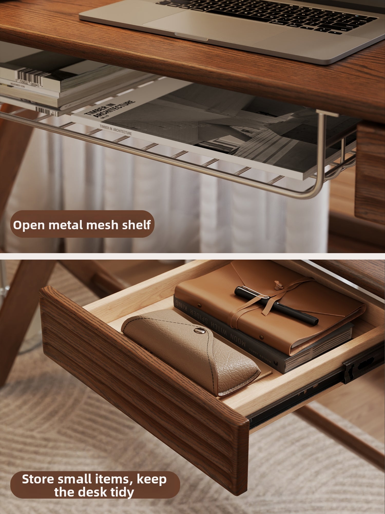 Retro Wooden Home Office Desk