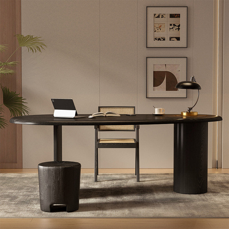 Retro Style Unique Shaped Desk Black
