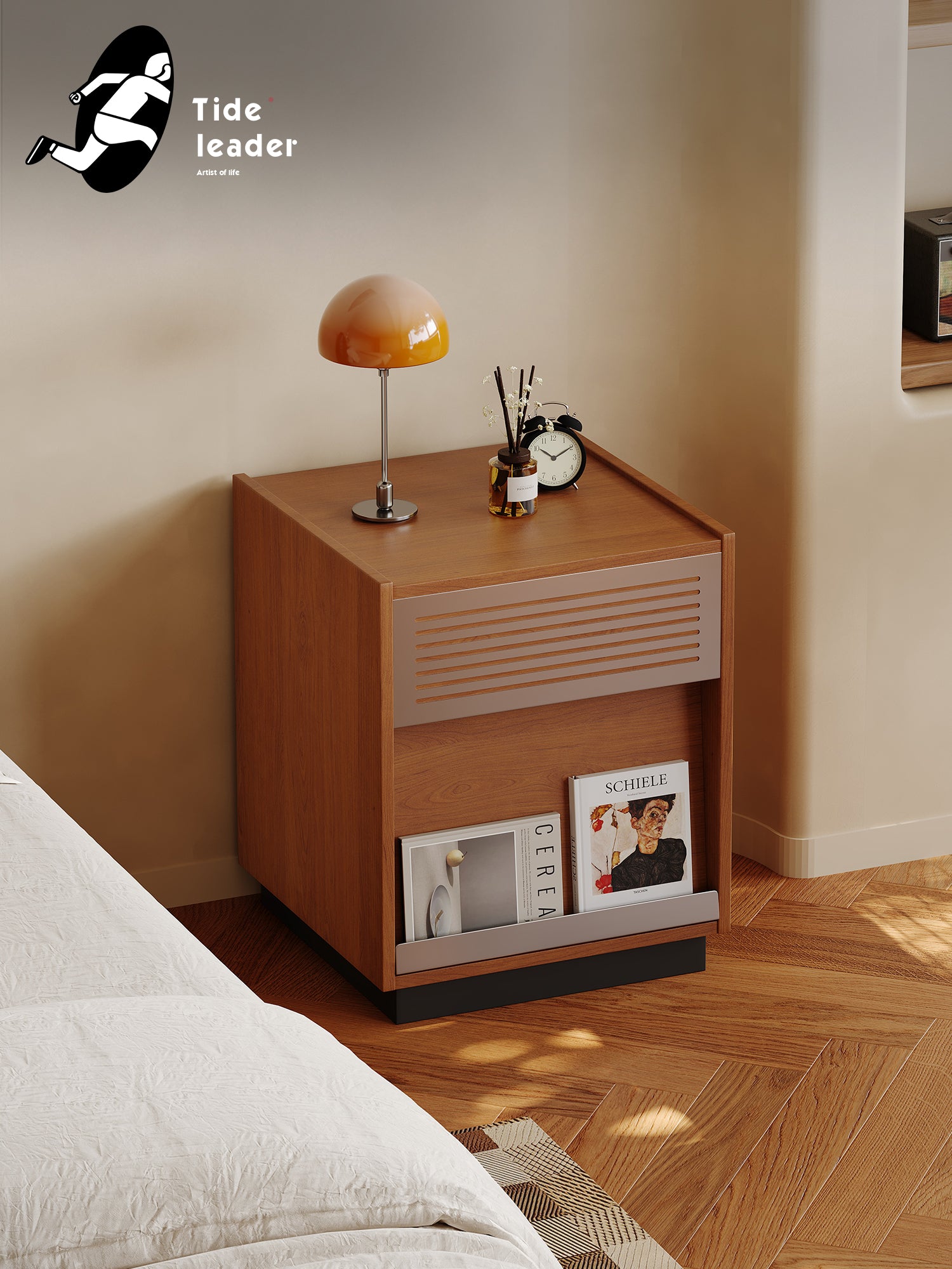 Vintage Walnut Bauhaus Nightstand