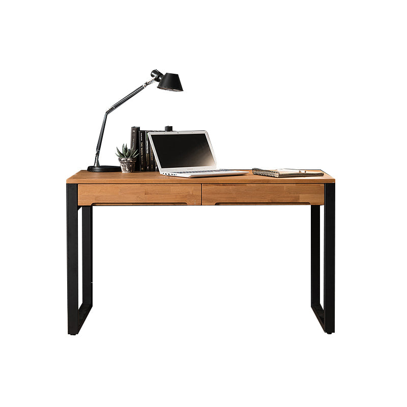 Retro Industrial Style Iron and Wood Desk With Drawer
