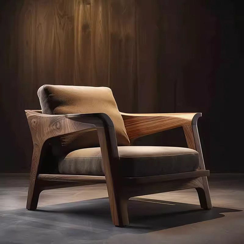 Designer Walnut Wood Leisure Chair