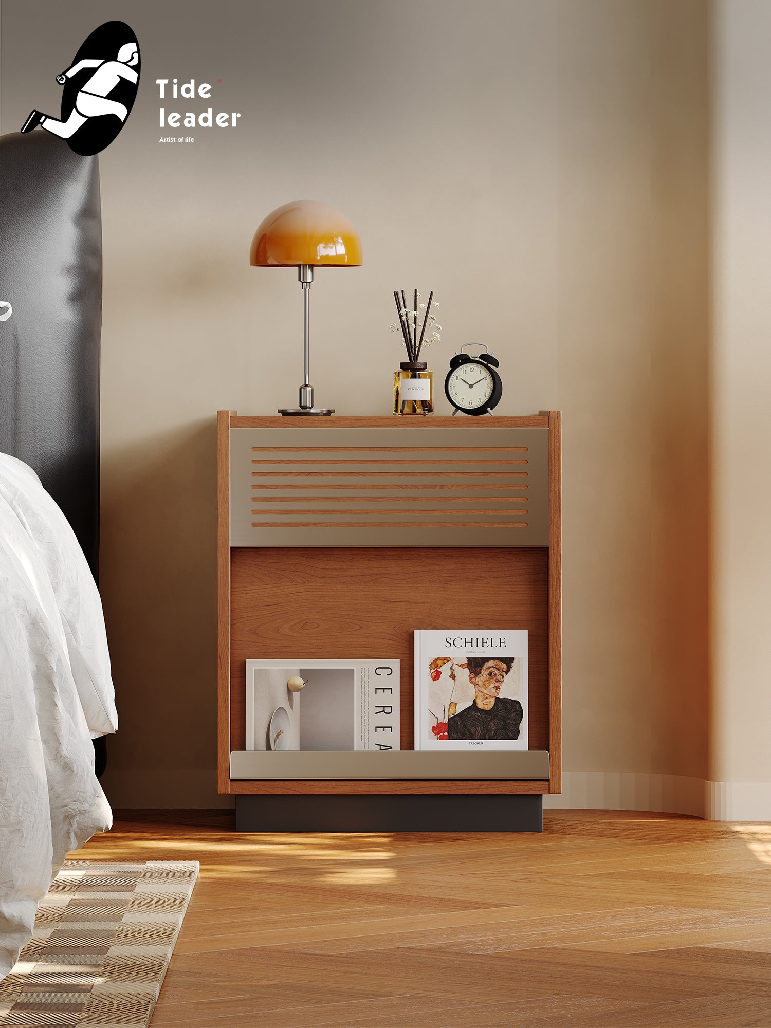 Vintage Walnut Bauhaus Nightstand