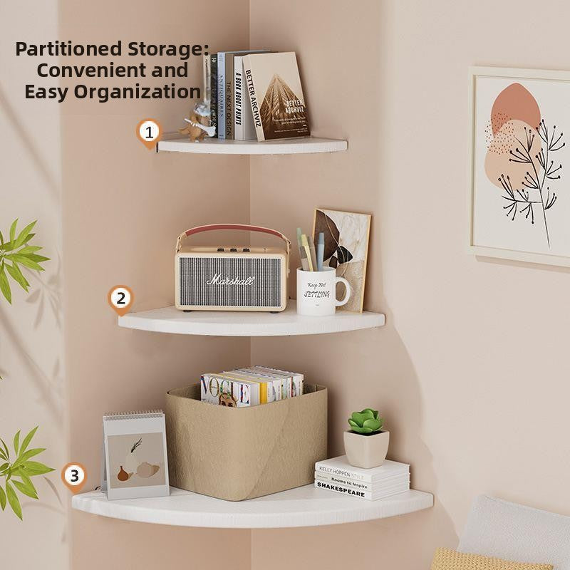 Wall Mounted Corner Storage Shelf
