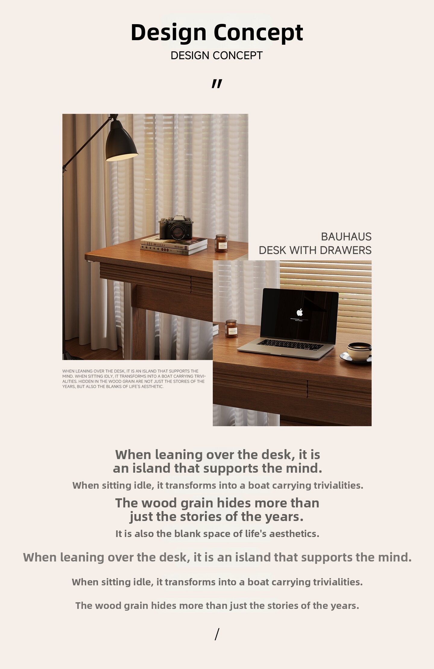 Retro Bauhaus Style Island Computer Table