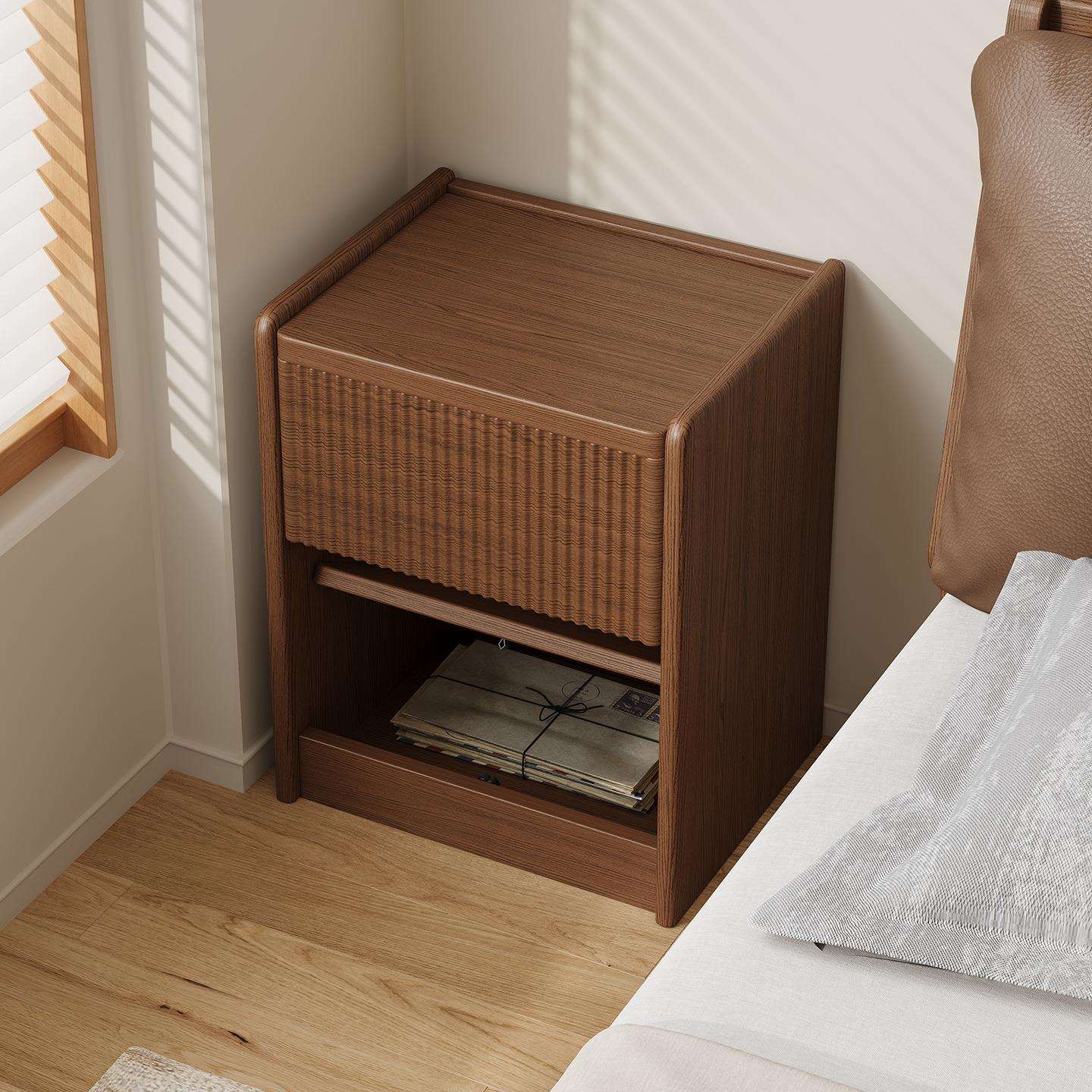 Lockable Hidden Wood Nightstand