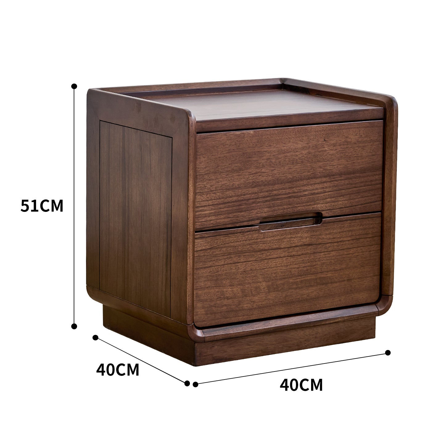 Nordic Solid Black Walnut Storage Nightstand