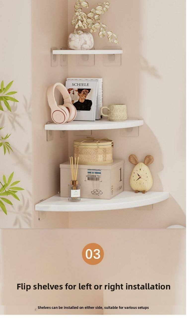 Wall Mounted Corner Storage Shelf