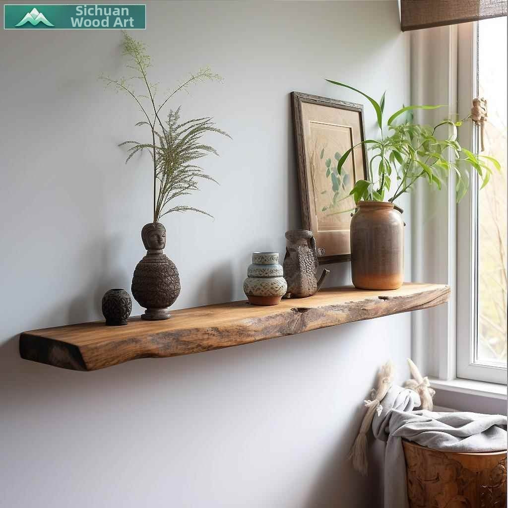 Vintage Original Solid Wood Corner Floating Shelf