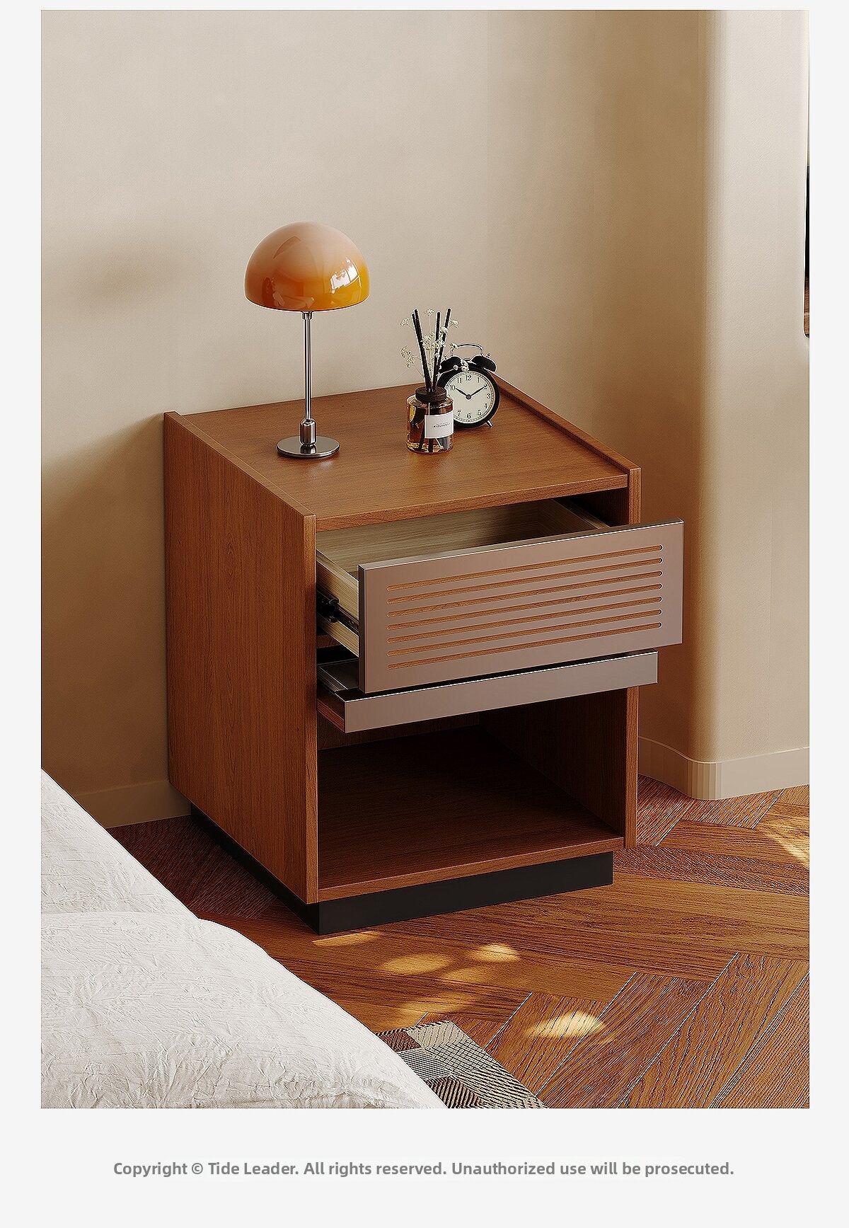 Vintage Walnut Bauhaus Nightstand