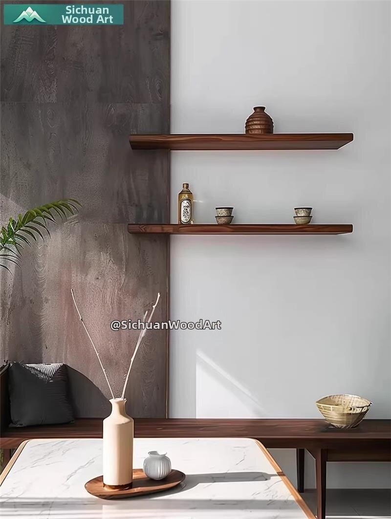 Vintage Original Solid Wood Corner Floating Shelf