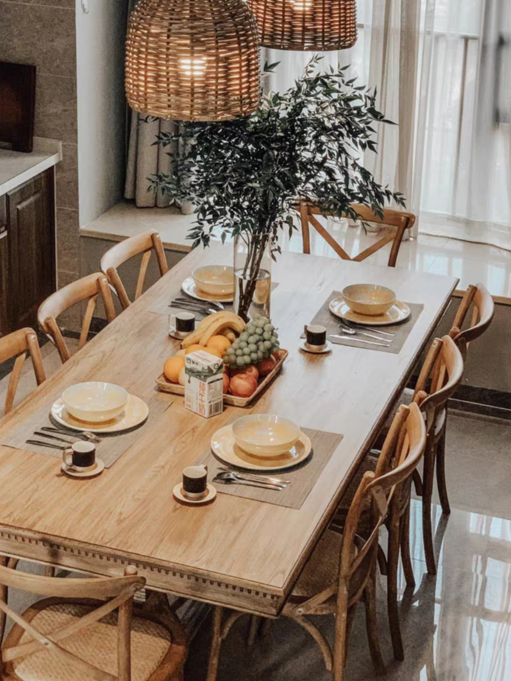 Vintage Distressed Wooden Long Table
