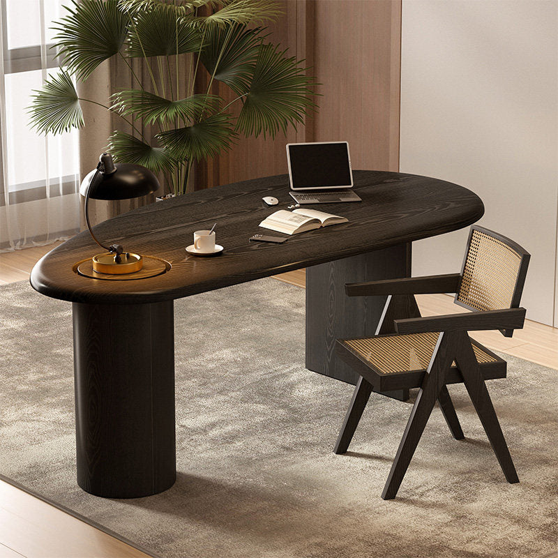 Retro Style Unique Shaped Desk Black