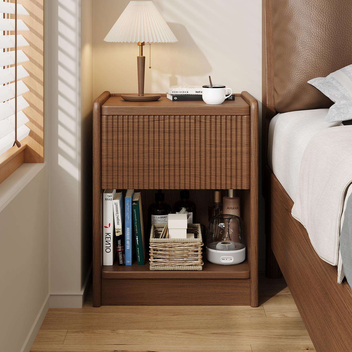 Lockable Hidden Wood Nightstand