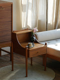 French Retro Natural Wood Style Bedside Table