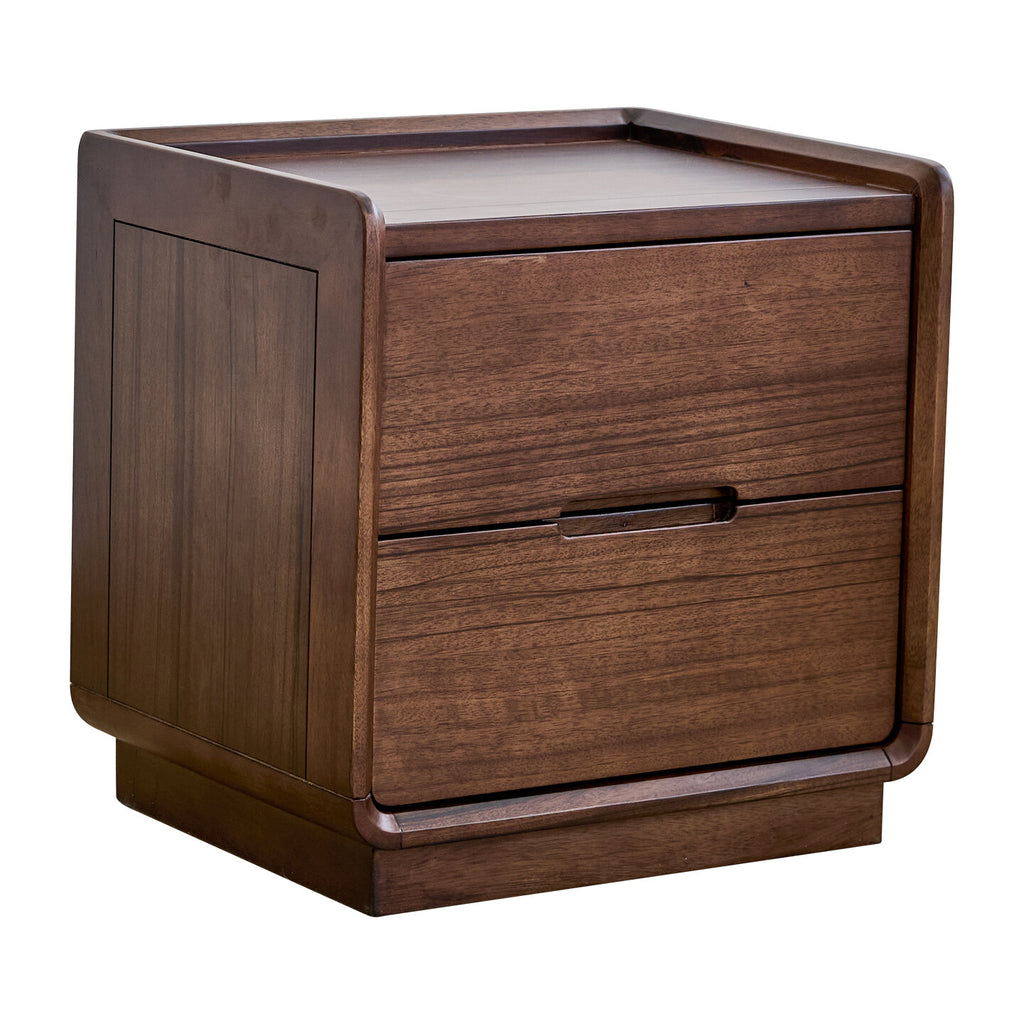 Nordic Solid Black Walnut Storage Nightstand
