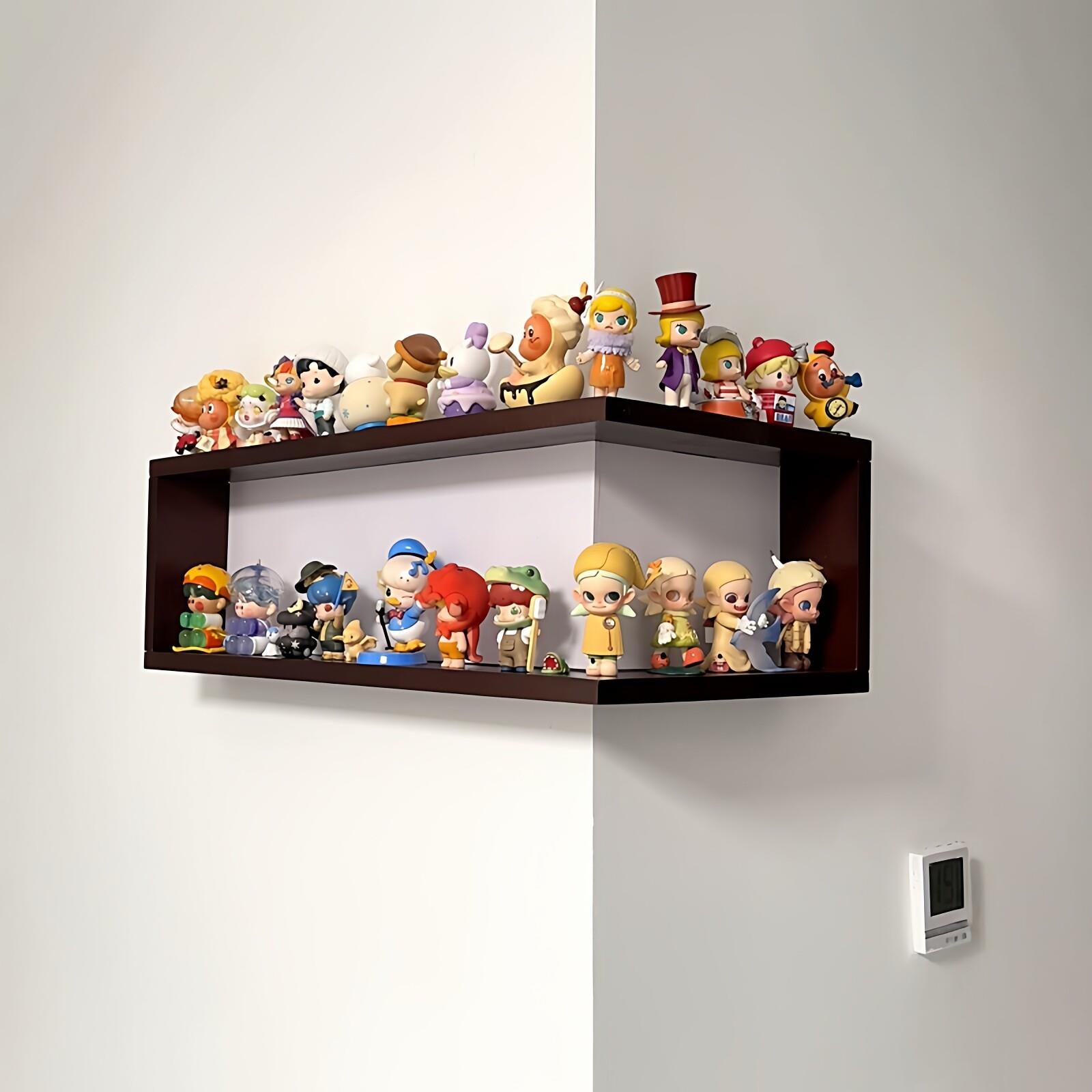 Wall-Mounted Model Display Shelf Solid Wood Corner Organizer
