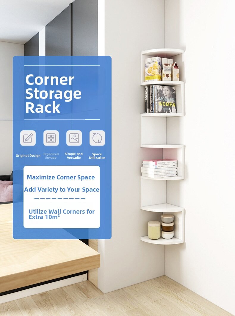 Corner Floating Multi-level Storage Rack