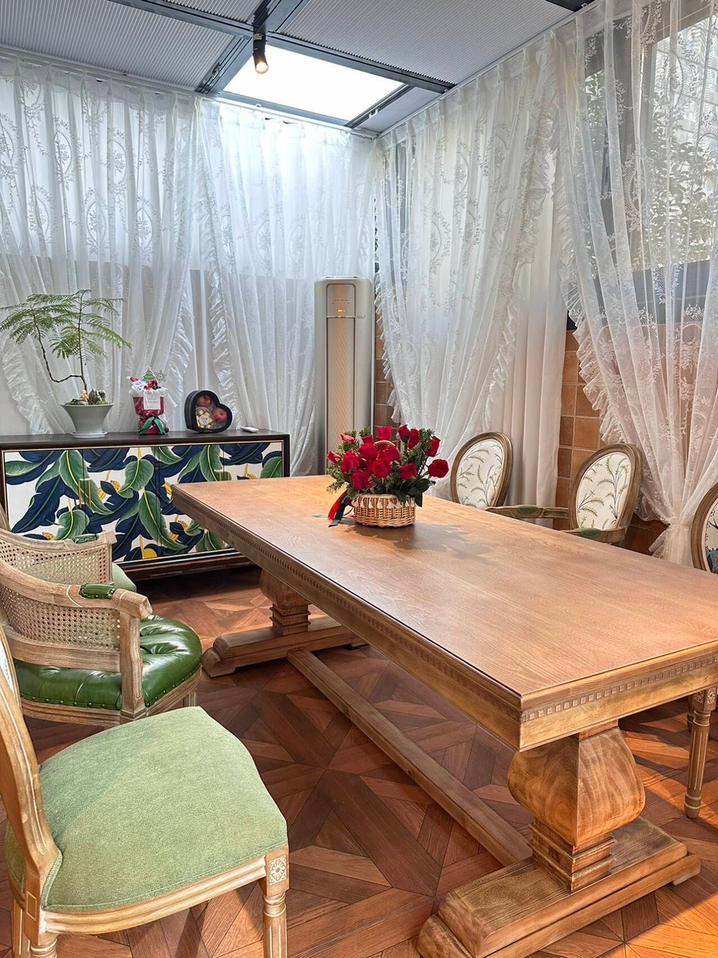 Vintage Distressed Wooden Long Table