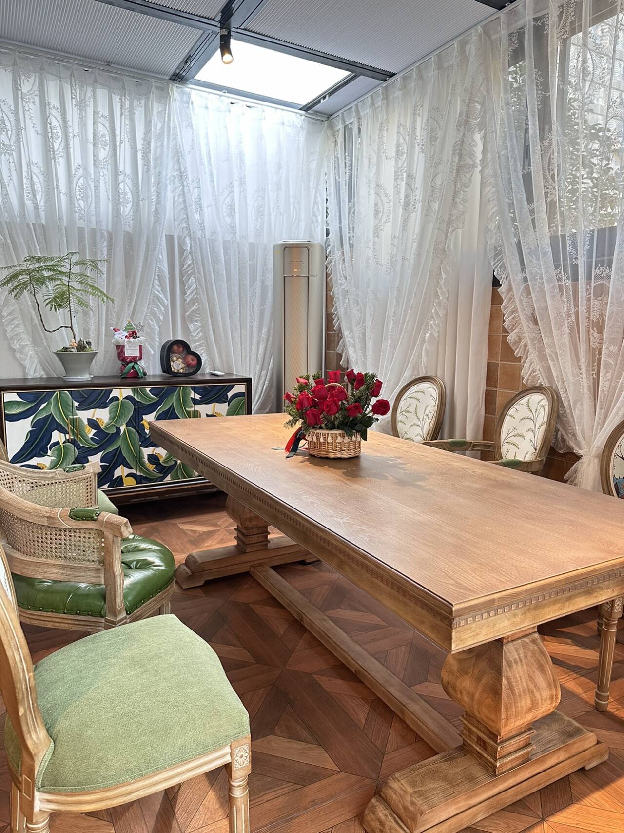 Vintage Distressed Wooden Long Table