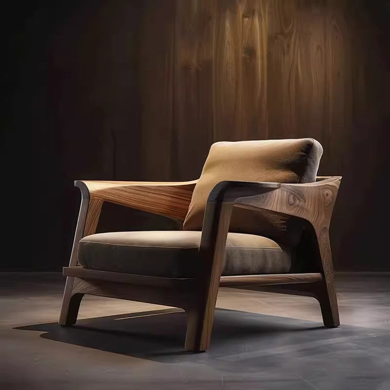 Designer Walnut Wood Leisure Chair
