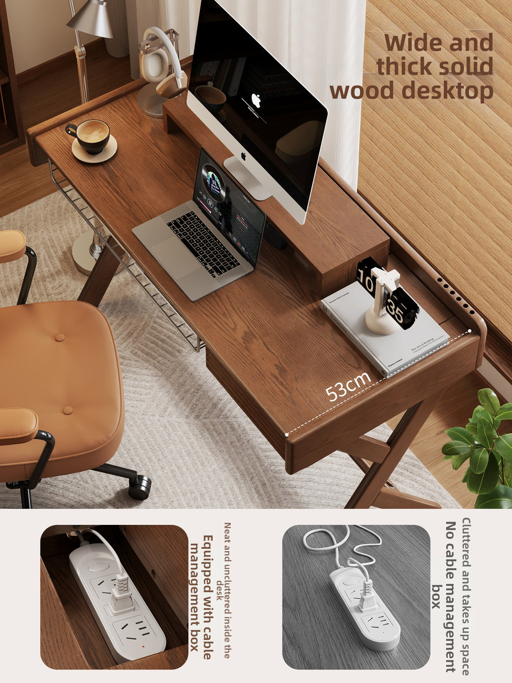 Retro Wooden Home Office Desk