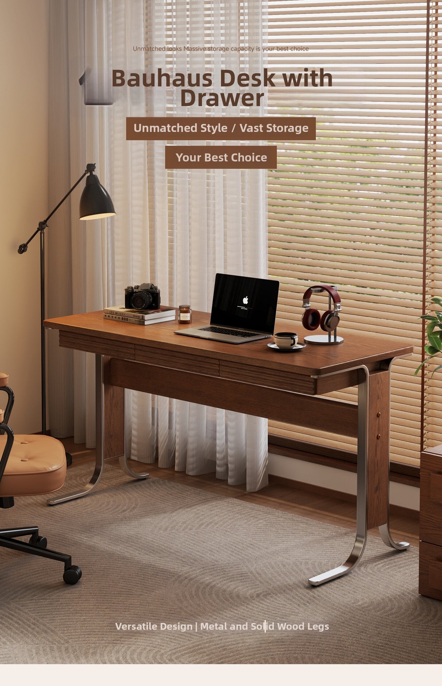 Retro Bauhaus Style Island Computer Table
