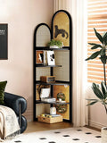 Retro Corner Shelving Unit Freestanding Multi-layer Wall-leaning Shelf